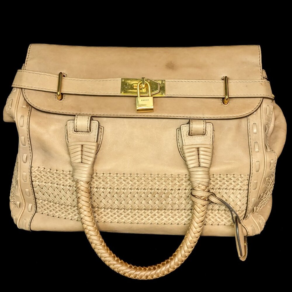 GUCCI Limited Edition Handmade Natural Leather Bag Large - UNICORN ALERT! - Picture 13 of 15